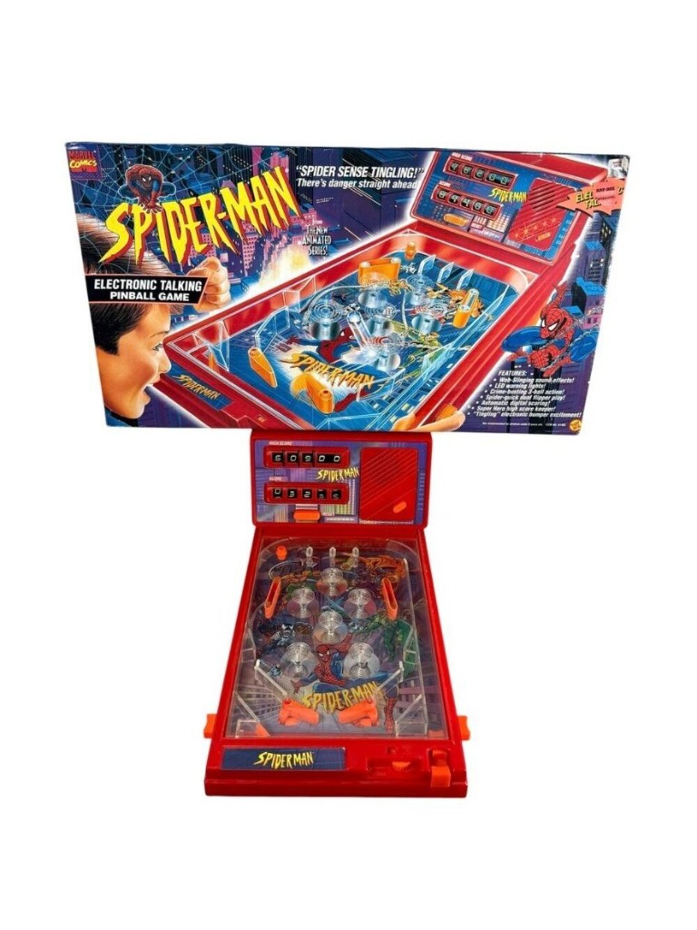 Spiderman Electronic Talking Pinball Game Toy Biz 1996 Tested And Works